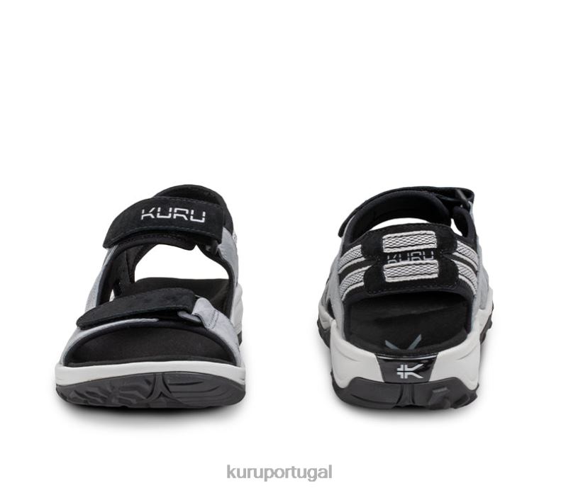 mulheres cinza fóssil/azul céu/preto azeviche Kuru piso sapato 666HJ125